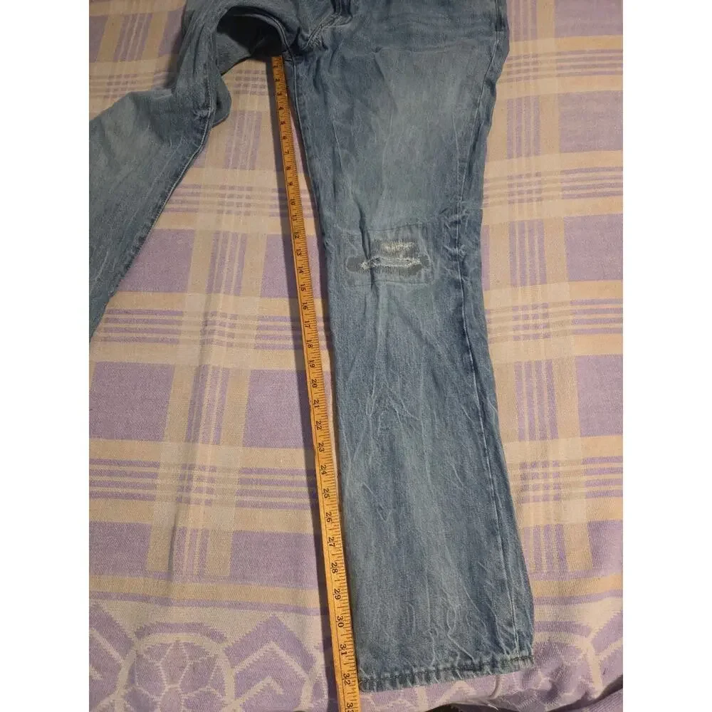 Polo Ralph Lauren Mens Varick Slim Straight Distressed Embroidered Patched Jeans